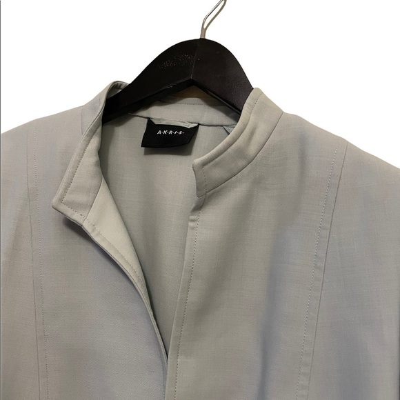 Akris Wool Blend Collarless Knee Length Split Hem Skirt Blazer Two Piece Suit - Picture 3 of 12